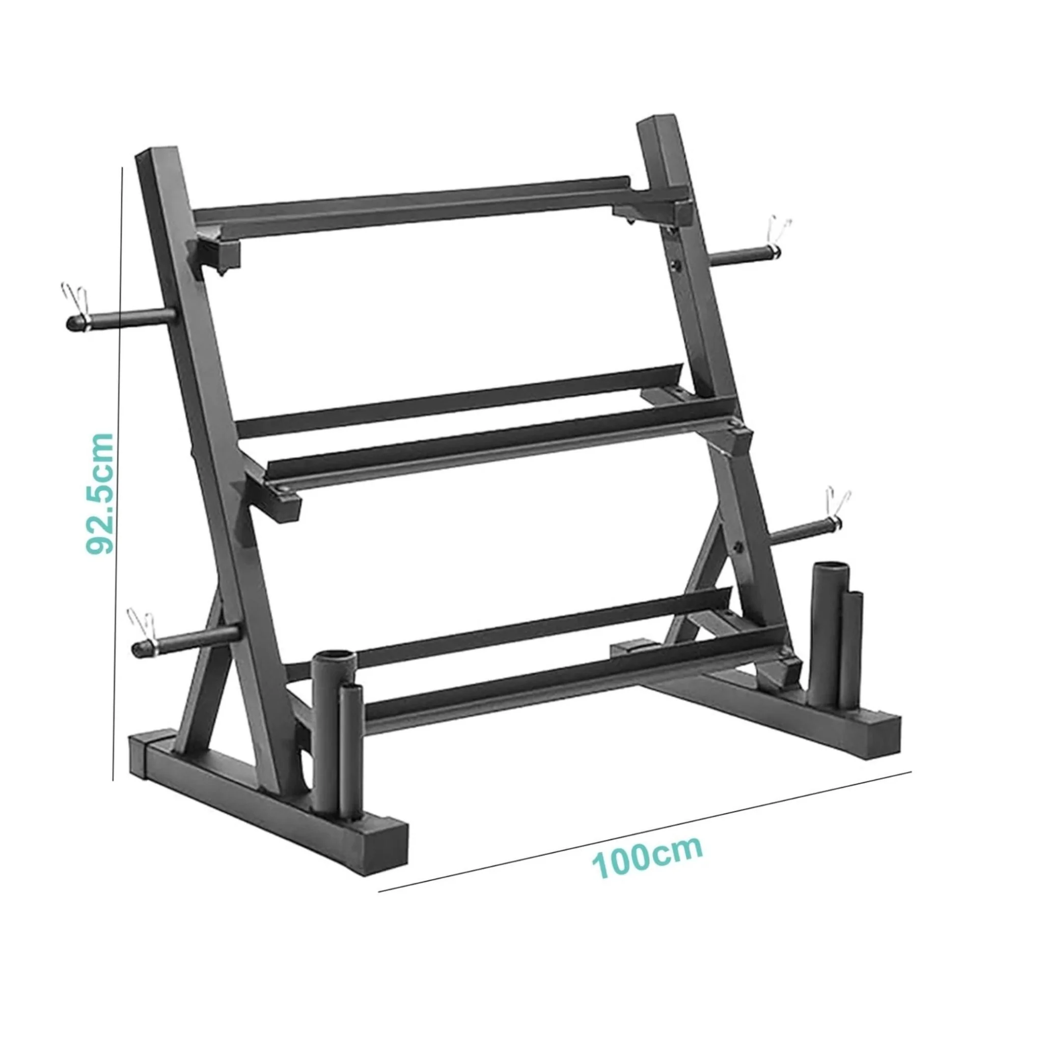 Commercial Hex Dumbbell Set (5kg–30kg) + 3-Tier Dumbbell Rack - Image 2
